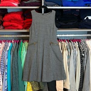 Ann Taylor black and white checkered sleeveless crew neck dress size 4​